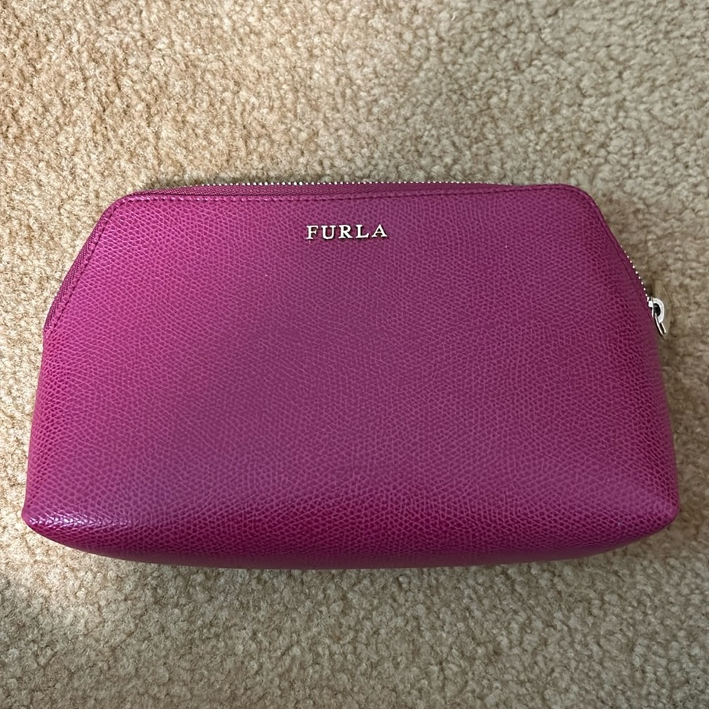 Furla Pebbled Leather Cosmetic Bag